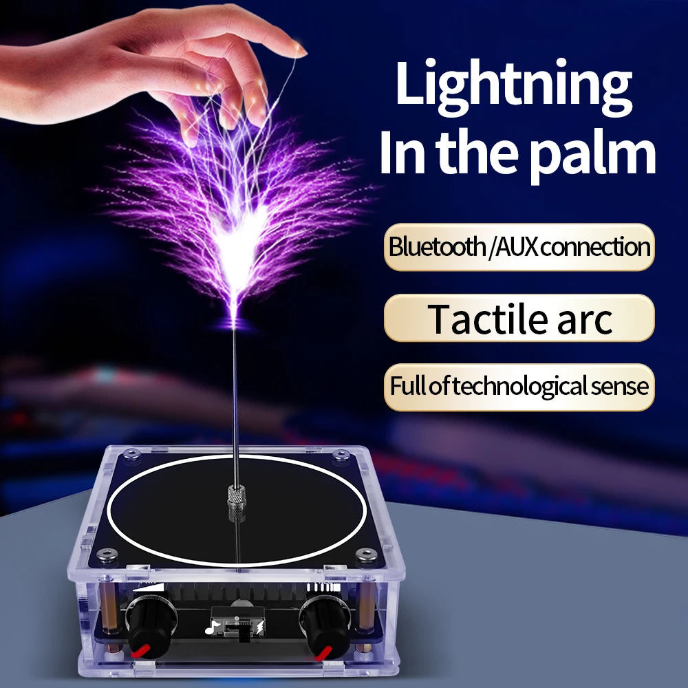 Music Tesla Coil Bluetooth/AUX Dual Mode Music Box Artificial Lightning Touchable Audio Input Bluetooth Science Experiments ﻿ Beauty World Shop