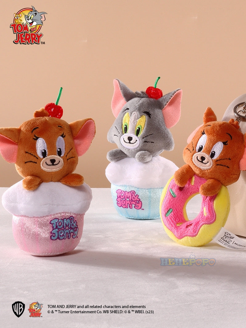 Original Tom and Jerry Plush Keychains Cosplay Cheese Toast Bagel Cake Jerry Hamburger TOM Lovely Cute Gift Toy Toy Beauty World Shop