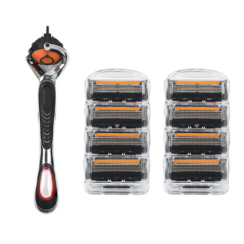 Hot Selling Manual Razor for Men Five Layer Blade Stainless Steel Blades No Skin Damage Old Style Blades Shaver Heads Razor Beauty World Shop