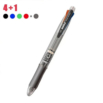 5 In 1 Multicolor Ballpoint Pens 4 Colors Ball Pen 1 Automatic Pencil With Eraser For School Office Writing Supplies Stationery Beauty World Shop