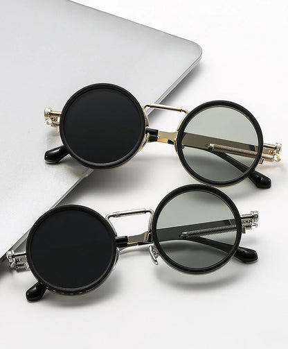 SHAUNA Retro Metal Round Punk ND9-level Adjustable Dimming Sunglasses Women Polarized UV400 Fashion Men Outdoor Sun Glasses Beauty World Shop