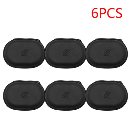 1-20PCS KZ Earphones Oval Storage Bag Wired Headphones PU Zipper Storage Box Portable Hold Case Container for KZ BA10 AS10 ES4