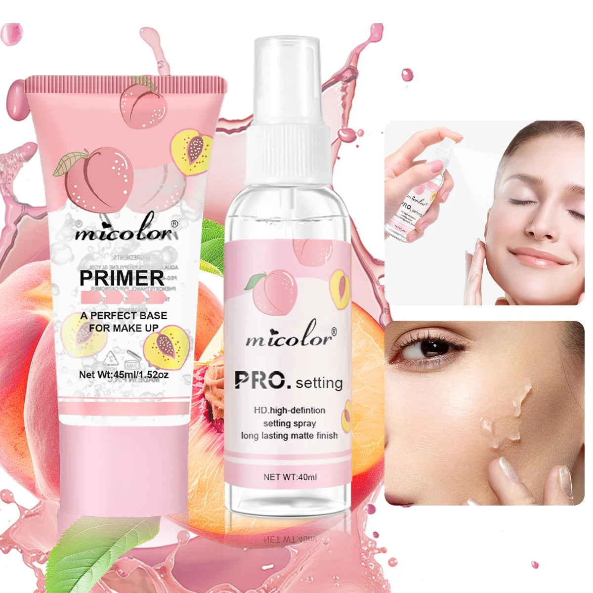 Makeup Set Of Makeup Primer + Setting Spray, Invisible Pore Color Rendering Hold Makeup, For Base Makeup And Makeup Finishing Beauty World Shop