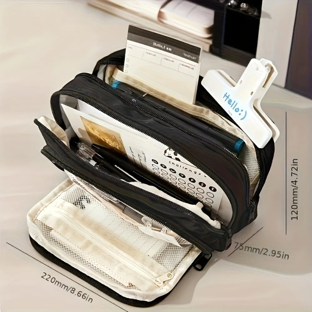 A Large-capacity Multi-layer Pencil Case, A Simple Multi-purpose Student Stationery Box And Makeup Storage Bag Beauty World Shop