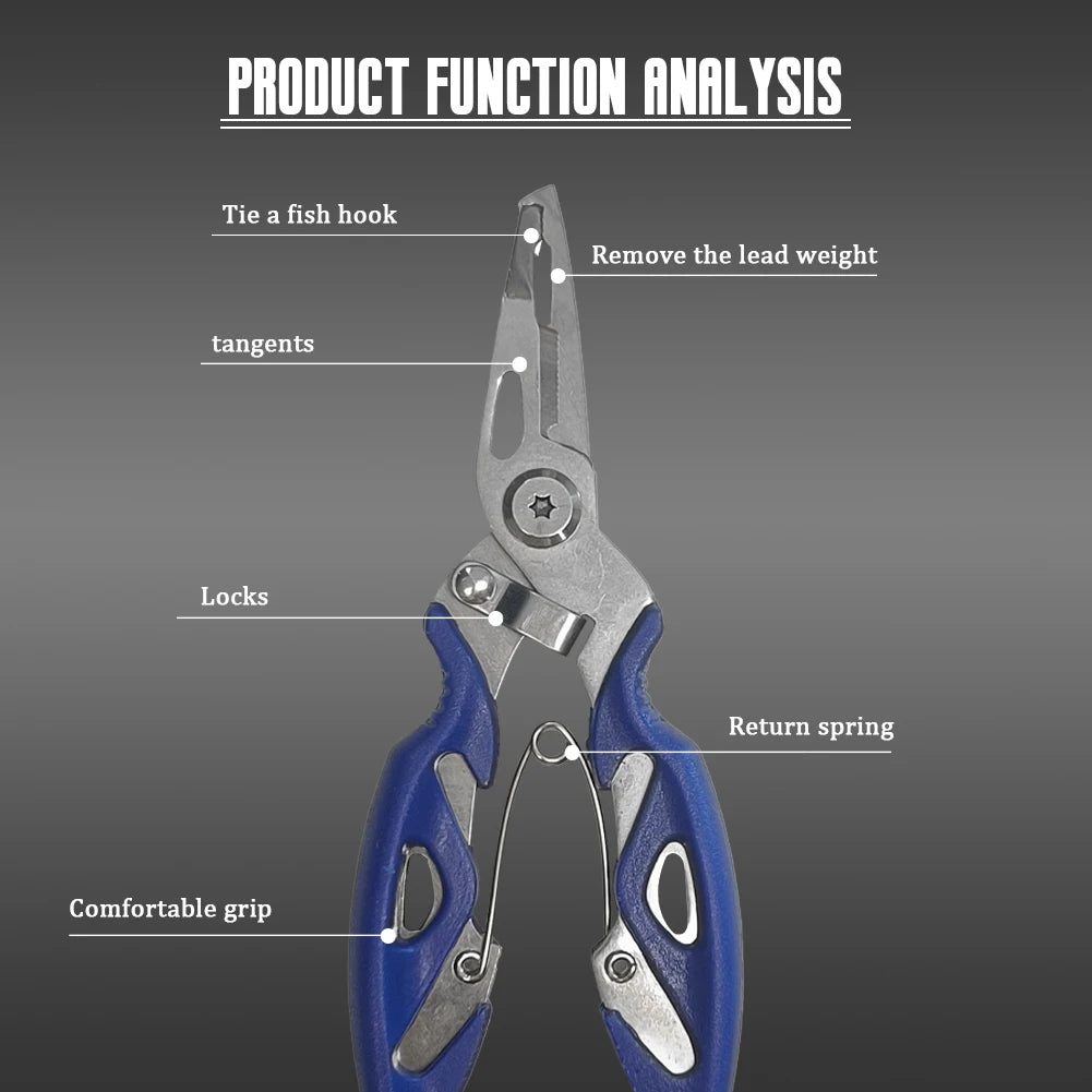 Fishing Lure Plier Scissors Return Spring Latch Bend Design Comfortable Handle Needle Nose Pliers Eagle Nose Pliers Orange Beauty World Shop