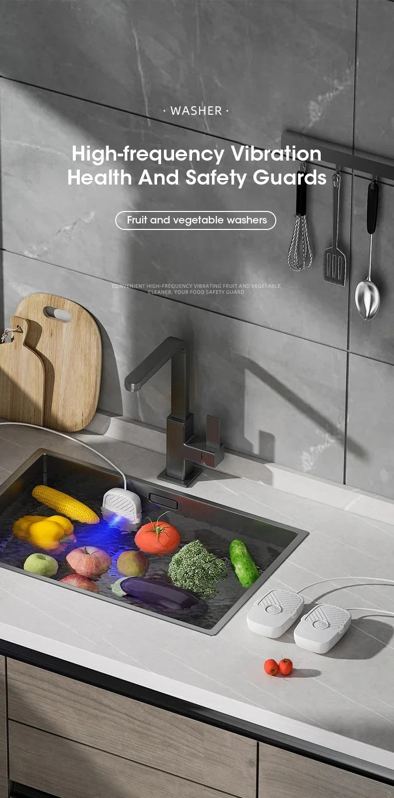Portable Ultrasonic Vegetable and Fruit Cleaner IPX7 Waterproof Multifunctional Food Washer for Home Kitchen Use Beauty World Shop