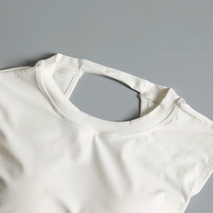 Sexy Short Backless Fixed Chest Pad Sports T-shirt Vest Women's Tight Fitting Quick Drying Slimming Yoga Suit Top Clothing Beauty World Shop