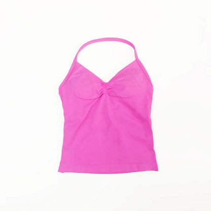NCLAGEN Impact Longline Strappy Top Sports Yoga Vest Women's Fitness Tank Top Gym Beautiful Open Back Bra Running Workout Halter Beauty World Shop