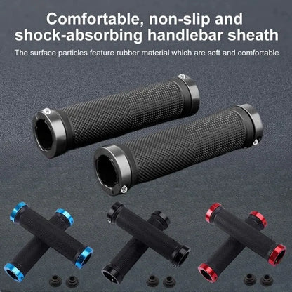 Bicycle Rubber Grips Alloy Lock Non-Slip Rubber Bicycle Handlebar Grips Double Aluminum Lock on Locking Bicycle Handlebar Grips Beauty World Shop