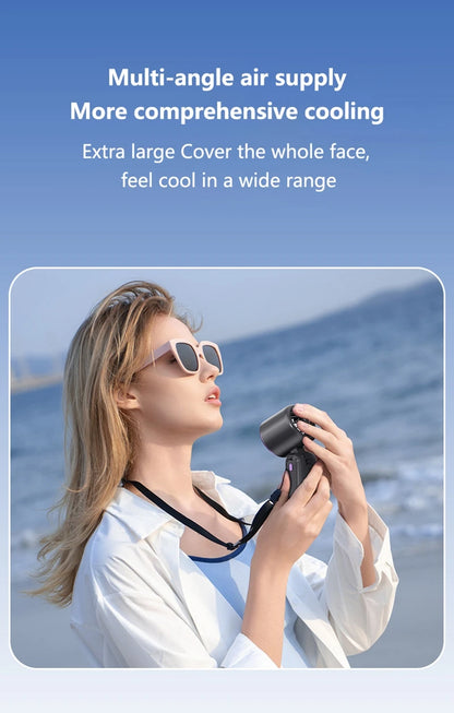 Portable Air Cooling Turbos Handheld Fan 100-Speed Adjustable Refrigeration Cooler 4000mAh LED Display USB Rechargeable