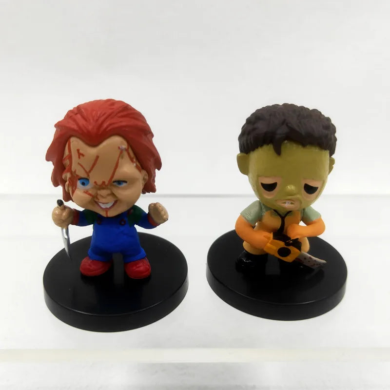 10 Pieces / Set Horror Film Series Jason Freddy Clown Action Figure Toys PVC Model Halloween Gift Vinyl Figurine Doll Gift Beauty World Shop