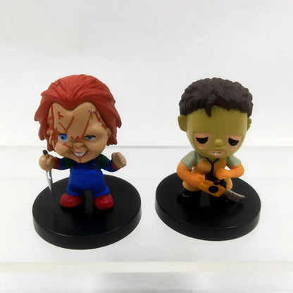 10 Pieces / Set Horror Film Series Jason Freddy Clown Action Figure Toys PVC Model Halloween Gift Vinyl Figurine Doll Gift Beauty World Shop