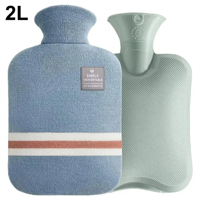 Hot Water Bottle with Knitted Cover Durable 1L/2L Hot Water Bag for Pain Relief Hot Cold Therapy Hand Feet Warmer Women Gifts Beauty World Shop