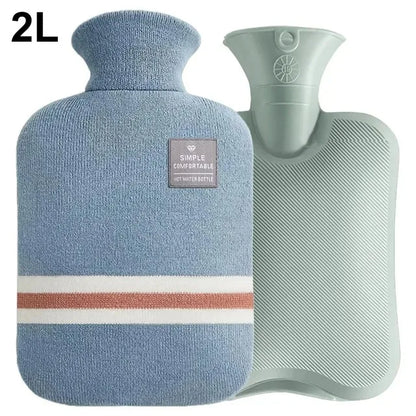Hot Water Bottle with Knitted Cover Durable 1L/2L Hot Water Bag for Pain Relief Hot Cold Therapy Hand Feet Warmer Women Gifts Beauty World Shop