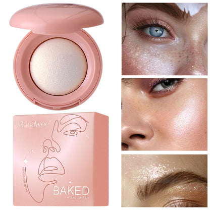 Long-lasting Waterproof Fine Shimmer Highlighter, Natural Glossy Effect, Brighten the Contour and Modify the Face Beauty World Shop