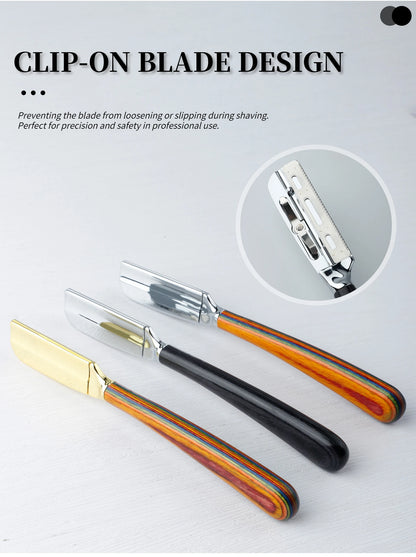 New Professional Baber Beard Straight Edge Shaving Razor Men Hair Removal Tools, Wooden Handle, Anti-Slip Grip for Home Shaving Beauty World Shop