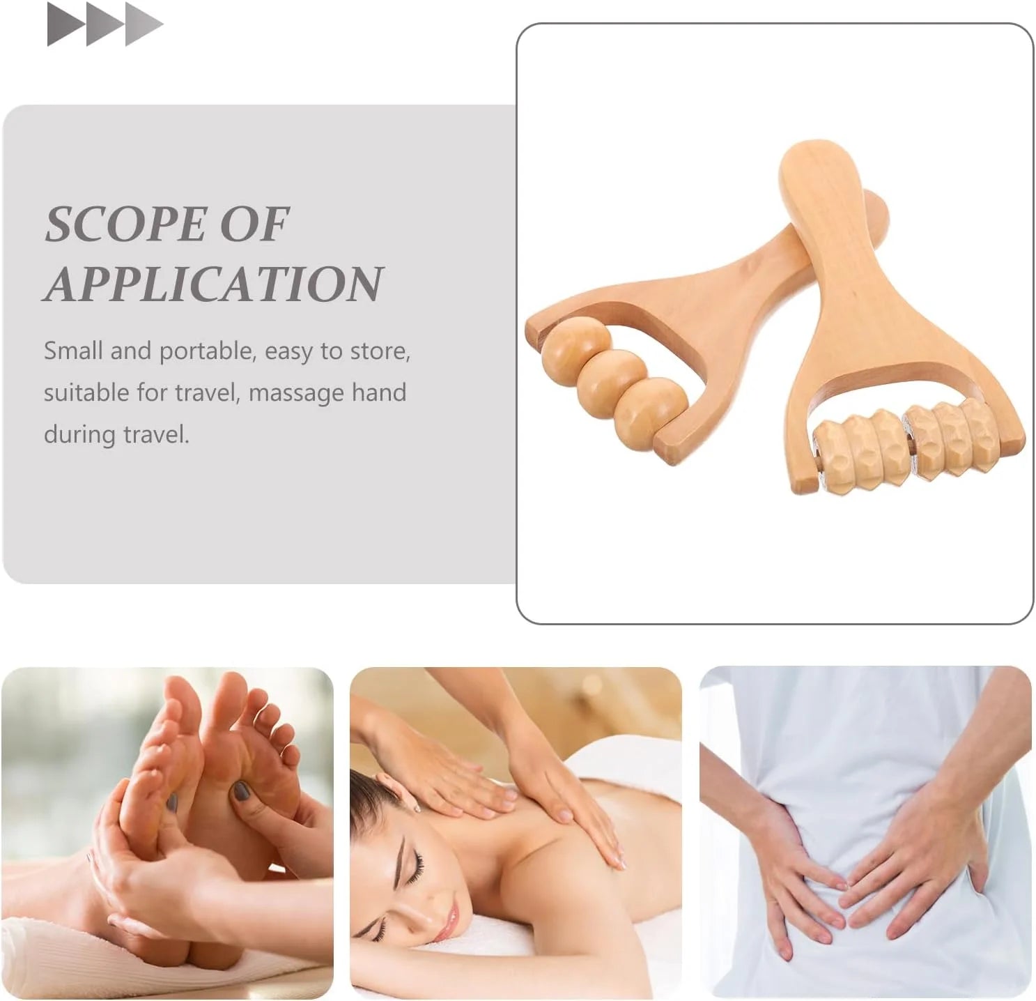 1pc wooden massager, compact shoulder and leg roller massage, suitable for whole body, face and neck. Beauty World Shop