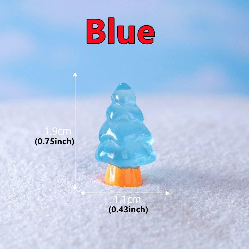 Luminous Figurine Miniature Cute Noctilucent Christmas Tree Micro Landscape Ornaments for Home Decorations Tabletop Beauty World Shop