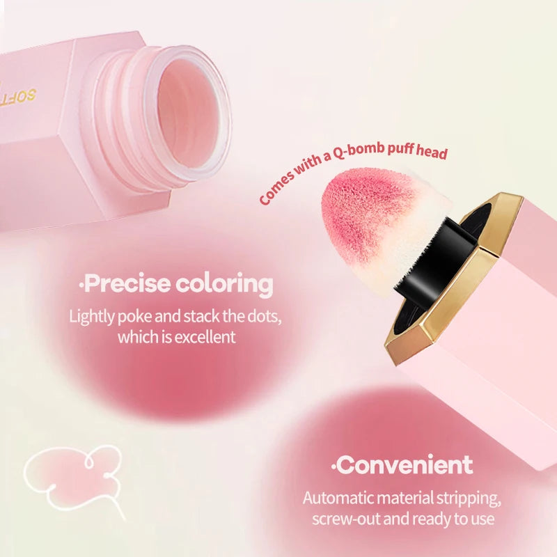 TVLV 4 Colour Matte Liquid BlushEasy to apply long lasting waterproof blush sponge brush head Beauty World Shop