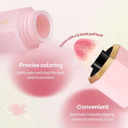 TVLV 4 Colour Matte Liquid BlushEasy to apply long lasting waterproof blush sponge brush head Beauty World Shop