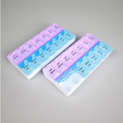 JUSTLANG Weekly 14 Grids 7 Days Pill Box Portable Travel  Cases Organizer Pill Container Storage Tablets Vitamin Medicine Beauty World Shop