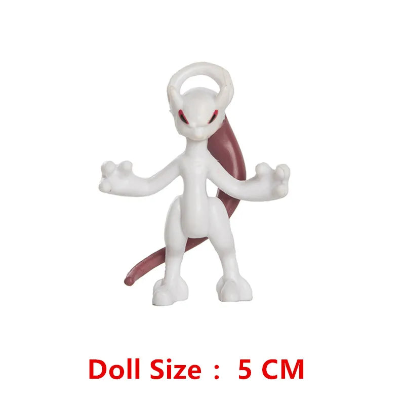 New 4-9 CM Pokemon Anime Figure Pikachu Gengar Eevee Series Mew Cartoons Figure Pocket Monster Action Model Toys Kids Gifts Beauty World Shop