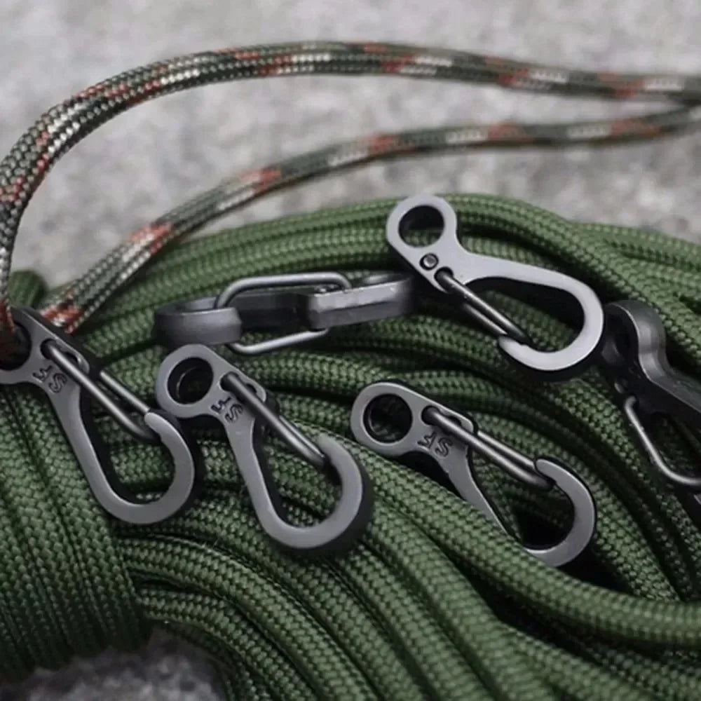 10pc Mini Carabiner Clip Metal Spring Snap Hooks Paracord Lanyard Hanging Clips for Keychain Backpack Bottle Outdoor Accessories Beauty World Shop