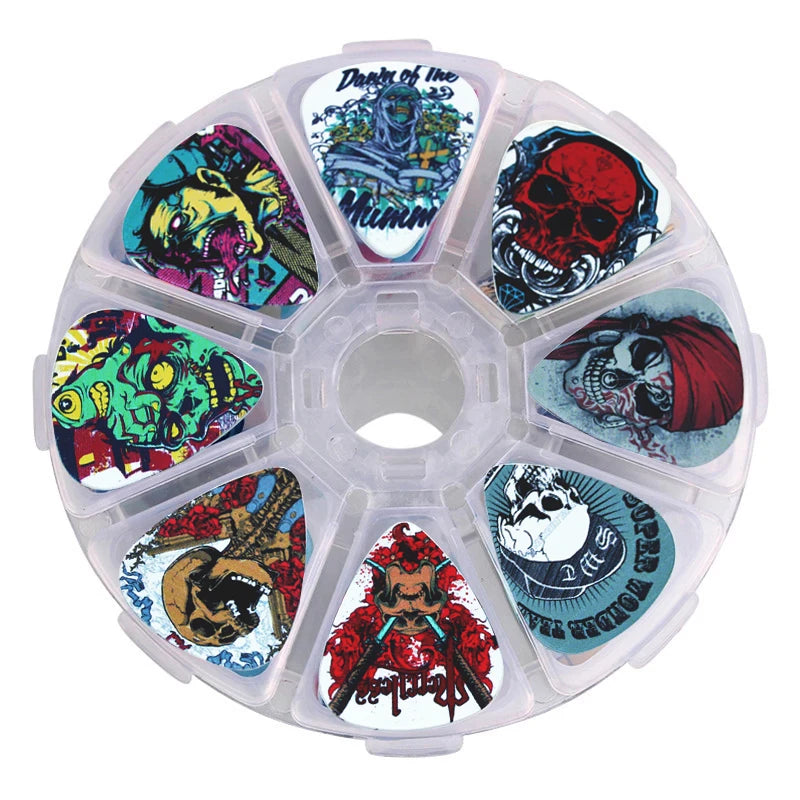 0.46/0.71/1.0mm 50pcs guitar paddle Acoustic guitar Picks ukulele Musical instrument accessories cartoon style pick with box Beauty World Shop
