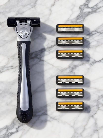 Variety Packs Skin Guard Anti-Slip Handle Replacement Triple Blades Reusable Safety Manual Razors for Men Shaving Bathing Trave Beauty World Shop
