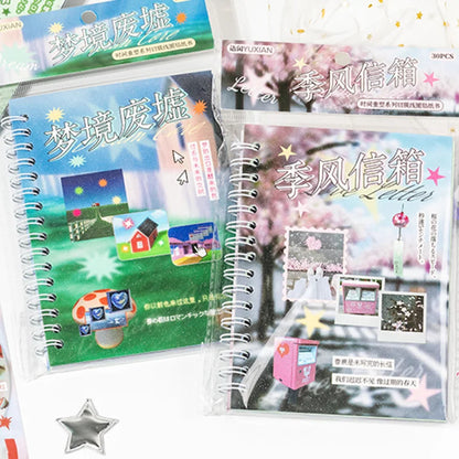 2Style 30 pieces/bag Time Reshaping Cut Film Coil Sticker Book Handbook Material Sticker DIY Photo Frame Scrapbook Notebook Cup Beauty World Shop