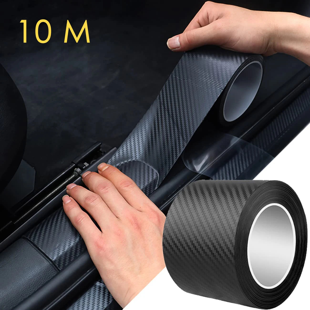 1-10m Nano Carbon Fiber Car 3D Tape Sticker Door Mirror Paste Protector Strip DIY Protection Protective Film Waterproof Adhesive Beauty World Shop