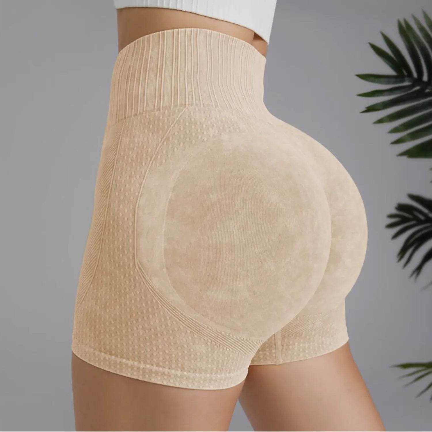Women's Peach Booty Lifting Yoga Shorts - High-Waisted Slim-Fit Washed Workout Shorts Quick-Dry Breathable fitness apparel Beauty World Shop