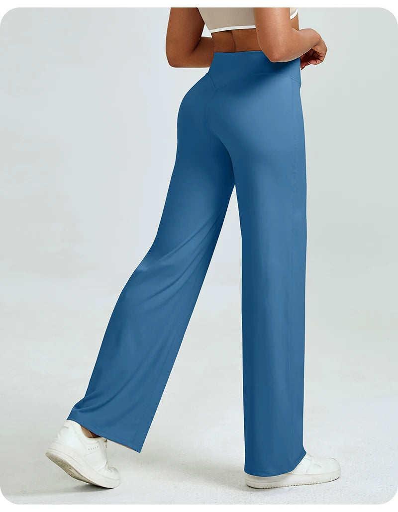 High Waisted Straight Leg Yoga Pants for Women, Naked Feeling Butt Lifting Loose Fit Workout Trousers, Slimming Gym Pants Beauty World Shop