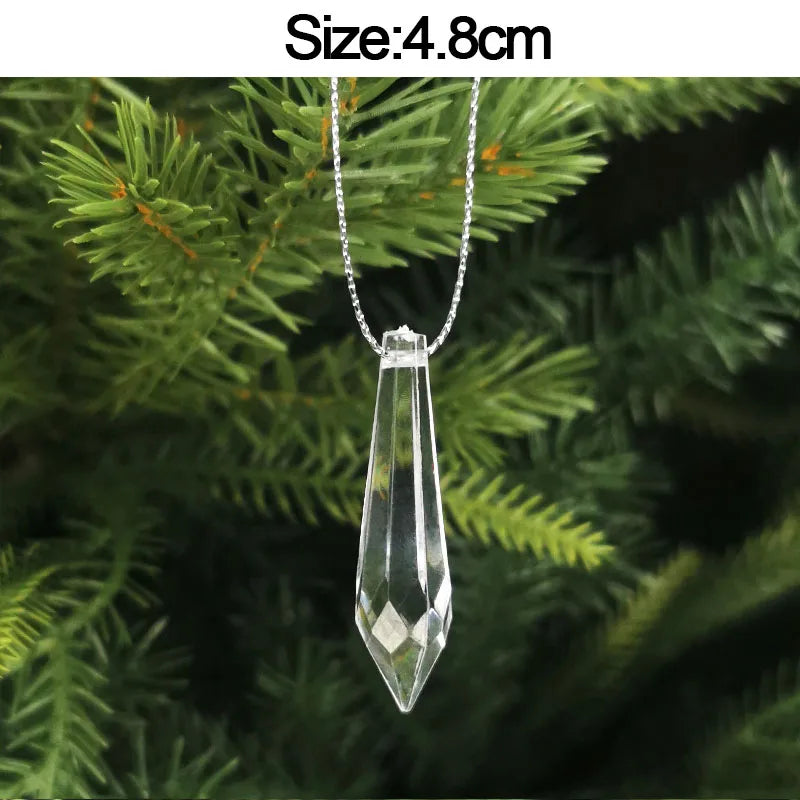 5pcs Christmas Home Decorations Crystal Acrylic Ornaments Snowflake Elk Xmas Tree Hanging Pendants Navidad 2025 New Year Gift Beauty World Shop
