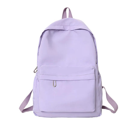 Lightweight Solid Color Backpack for High School Students Multifunctional Casual Bag School Travel Daily Use Simple Design Beauty World Shop
