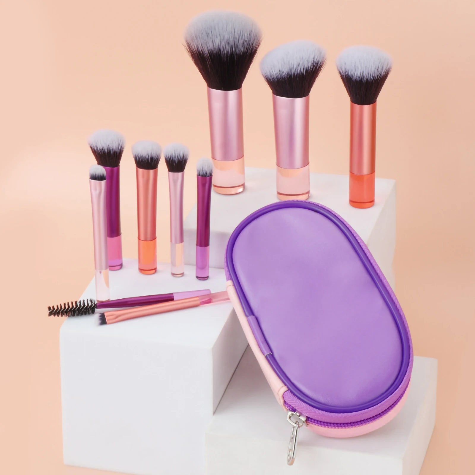 10 color Mini makeup brush Travel portable Makeup Tool Makeup Puff - Palm Brush Professional Makeup tool set Christmas gift Beauty World Shop