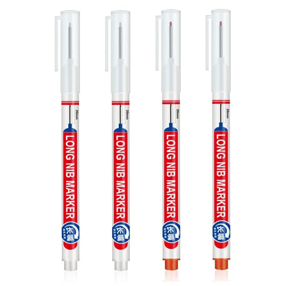 4Pcs/Set 20mm Deep Hole Long Nib Head Markers For Metal Perforating Pen Waterproof Bathroom Woodworking Decoration Multi-Purpose Beauty World Shop
