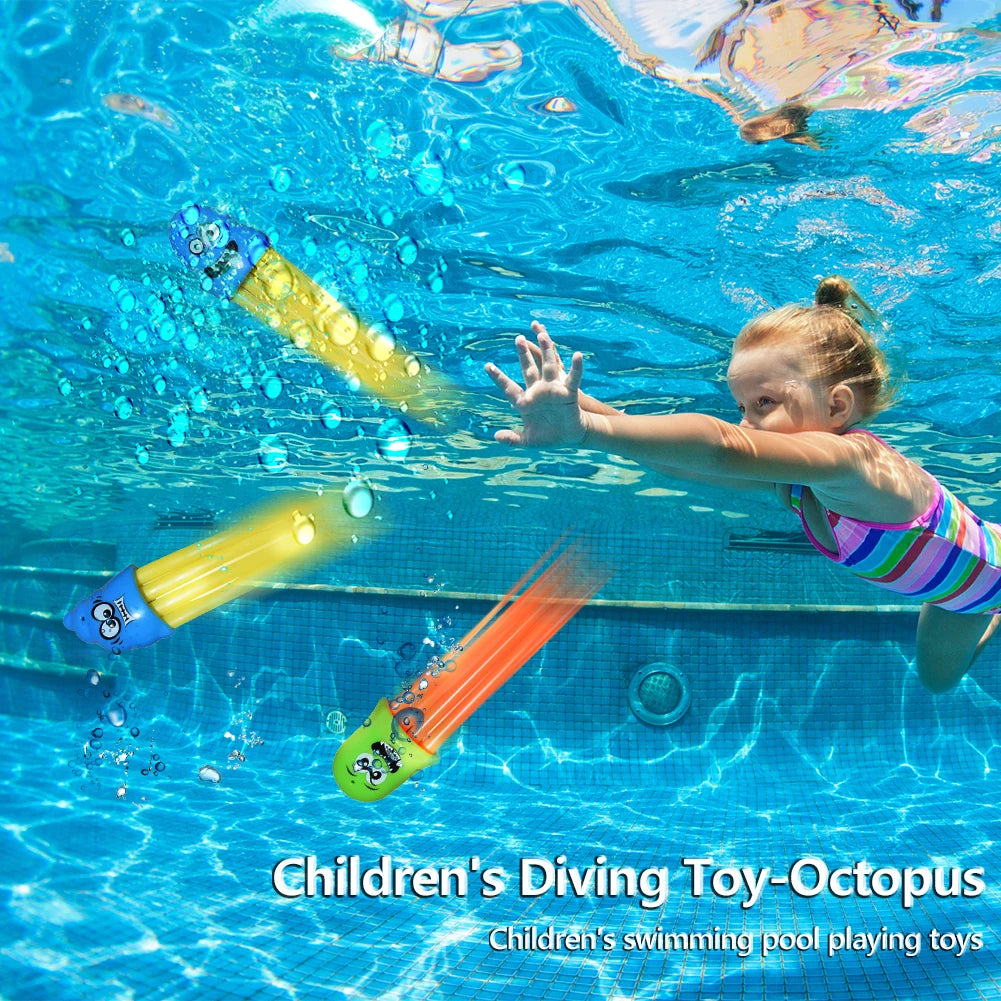 Kids Diving Game Toys Set Underwater Diving Toys Cartoon Pool Throwing Toys Water Sports Toy Set Swimming Pool Accessories Beauty World Shop