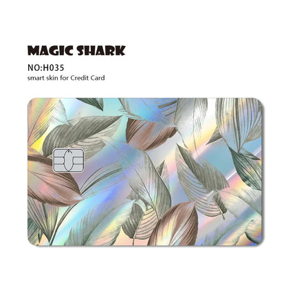 Magic Shark Skull Panda Hunter Broke Blue Eyes Dragon Laser Holographic Sticker Cover Film Skin for Credit Bank Debit Card Beauty World Shop