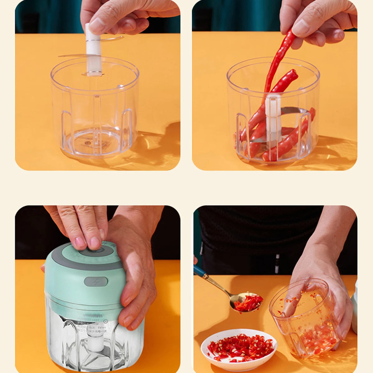 100ml/250ml Electric Mini Garlic Press Chopper - Rechargeable USB Masher with Powerful Lithium Battery, Easy Meat Grinder Beauty World Shop