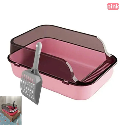 Cat Litter Box Set Large Fence Semi Enclosed Cat Litter Box Thickened Cat Toilet with Cat Litter Scoop Pet Supplies Cat Litter Beauty World Shop