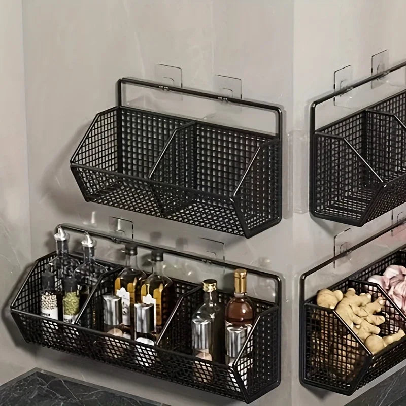 Wall Mounted Kitchen Storage Basket Durable Wire Storage Rack for Vegetables and Fruits Suitable for Home Organization Beauty World Shop