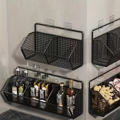 Wall Mounted Kitchen Storage Basket Durable Wire Storage Rack for Vegetables and Fruits Suitable for Home Organization Beauty World Shop