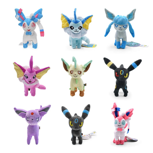 Leafeon Vaporeon Glaceon Sylveon Espeon Umbreon Vaporeon Sylveon Plush Toys Game for Collectible Gift,Soft Plushies Stuffed Beauty World Shop