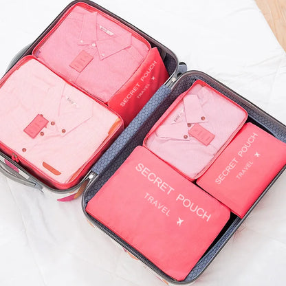 6 Pcs/Set Pink/Blue/Grey Travel Storage Bag Large Capacity Waterproof Luggage Clothing Underwear Storage Bag Bag With Zipper Beauty World Shop