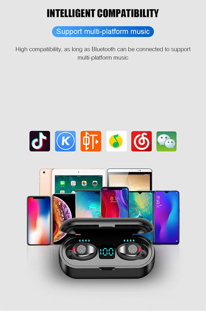 Tws F9 Wireless Esports Earphones, 5.1 Bluetooth Sports Music Earphones, Suitable For Xiaomi, Samsung, Huawei, Iphone, Oppo Beauty World Shop