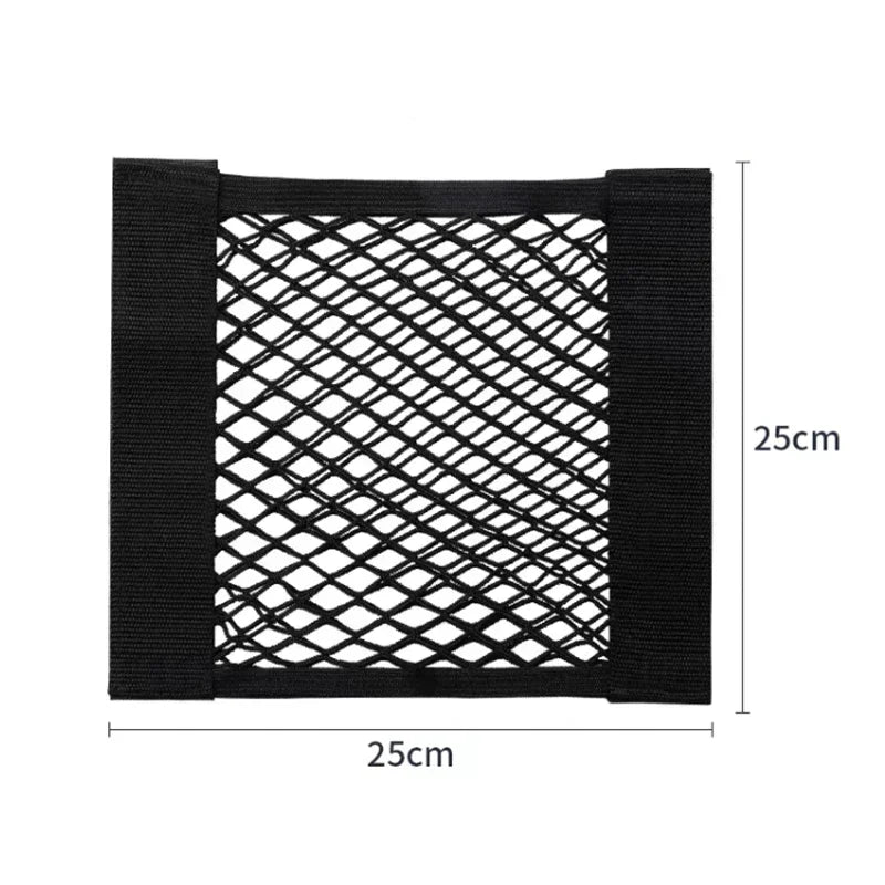 Car Storage Net Stretchable Mesh Pocket Net Magic Elastic Sticker Universal Rear Mesh Trunk Seat Bag Pocket Cage Auto Organizer Beauty World Shop