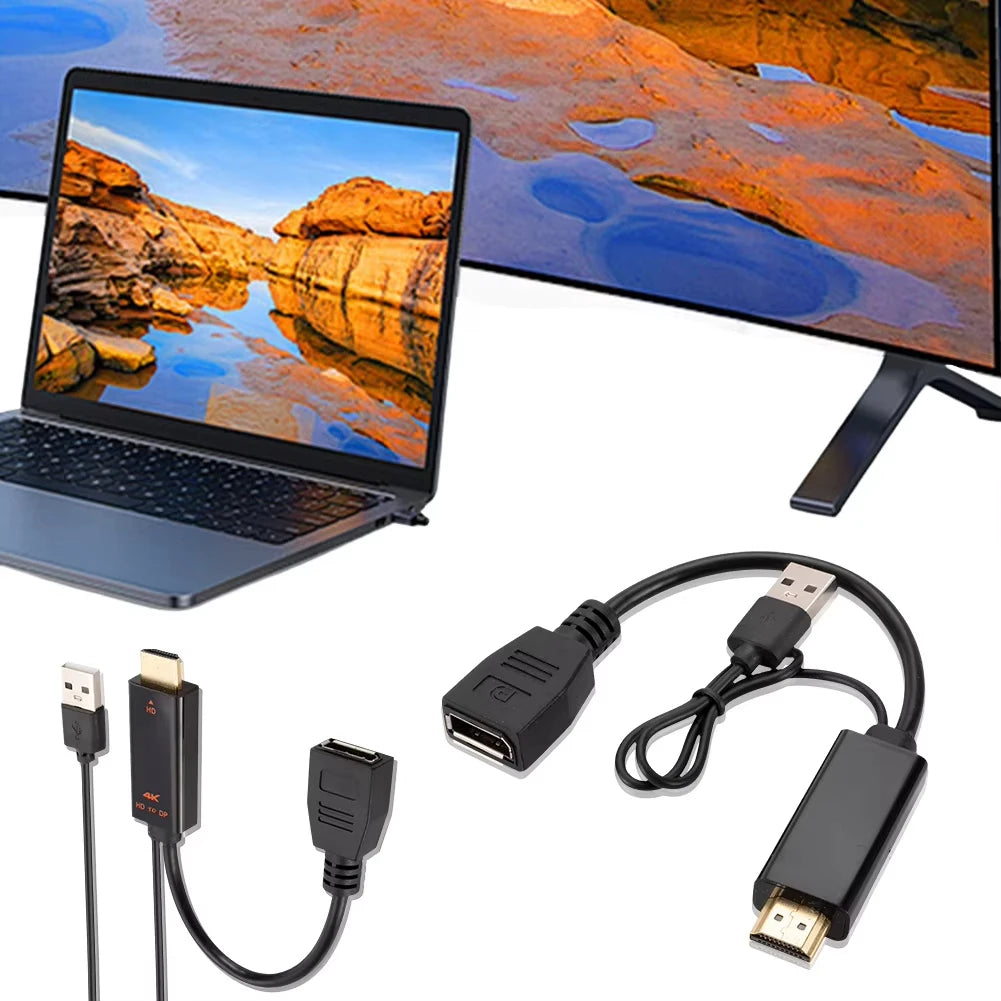 HDMI-Compatible To DisplayPort Cable 4K@60Hz 2K@120Hz HDMI-Compatible Source To DP Display Monitor Cable for PC Laptop PS5 Xbox Beauty World Shop