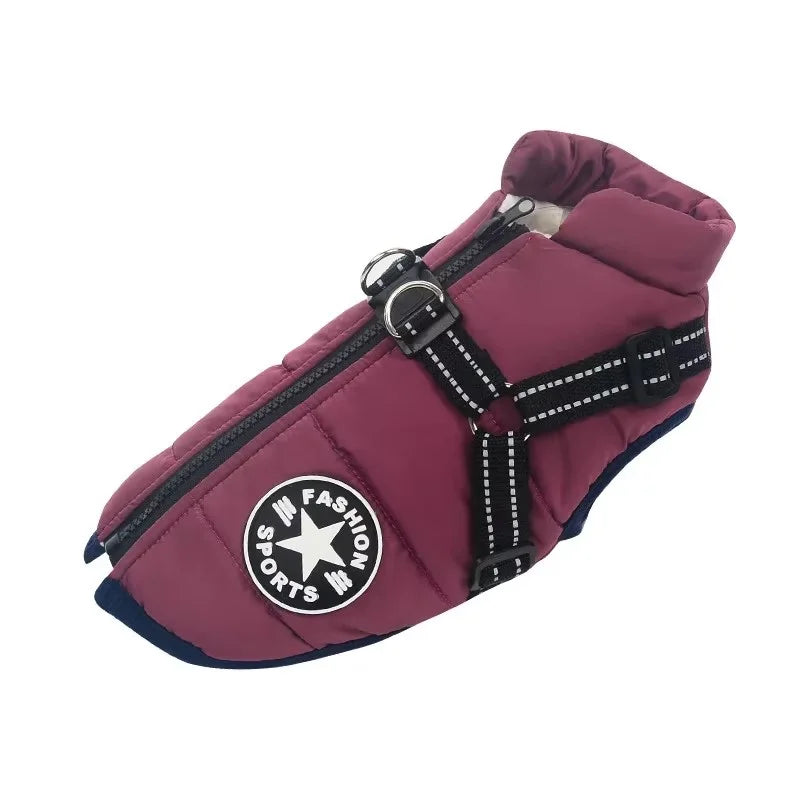 Large Pet Dog Jacket With Harness Winter Warm Dog Clothes For Labrador Waterproof Big Dog Coat Chihuahua French Bulldog Outfits Beauty World Shop