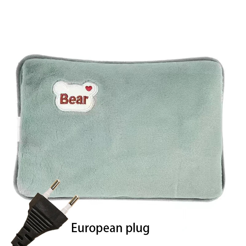European standard plug winter warm handbag hot water bag, reusable plush electric water bag, charging heating water bag Beauty World Shop